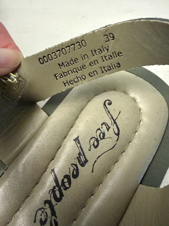 NEW Free People Fisherman Sandals Green Leather 39 Made In Italy US women 8/8.5 - Picture 7 of 7